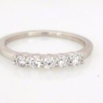 14k White 5-Stone Diamond Wedding Ring (.34ctw)