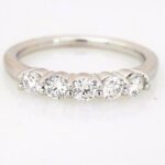 14k White 5-Stone Diamond Wedding Ring (.50ctw)