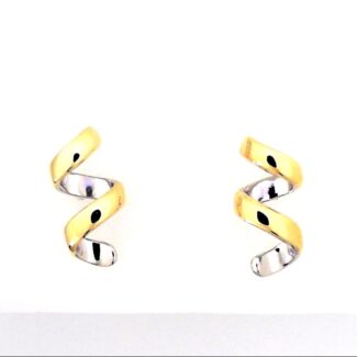 Jorge Revilla Curls Yellow Gold/925 Stud Fashion Earrrings