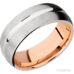 14K White Gold with Polish , Distressed Finish and 14K Rose Gold