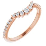 14K 1/5 CTW Natural Diamond Contour Band-Rose-1/5