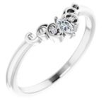 14K Gold .07 CTW Natural Diamond Sculptural-Inspired Contour Band-White