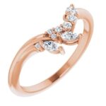 14K Gold 1/5 CTW Natural Diamond Contour Band-Rose