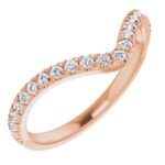 14K 1/3 CTW Natural Diamond French-Set Contour Band-Rose-1/3