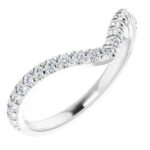 14K 1/3 CTW Natural Diamond French-Set Contour Band-White-1/3