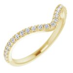 14K 1/5 CTW Natural Diamond French-Set Contour Band-Yellow-1/5