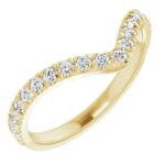 14K 1/2 CTW Natural Diamond French-Set Contour Band-Yellow-1/2