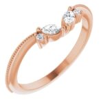 14K Gold 1/8 CTW Natural Diamond Contour Band-Rose