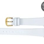 Genuine Short White Leather Flat Watch Band