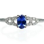 14k white gold .35ct sapphire and diamond ring