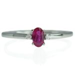 14k white gold .22ct pink sapphire and diamond ring