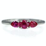14k white gold .70ctw ruby ring
