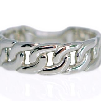 14k white gold link ring