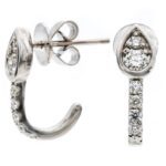 14k white gold diamond huggie earring (.33ctw)
