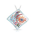 Belle Etoile Pashmina Collection Sterling Silver Multi Enamel Pendant