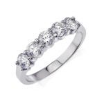 14k White Gold Prong Set Diamond Band 1