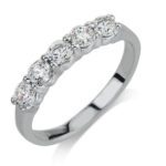 14k White Gold Prong Set Diamond Band 3/4