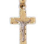 14k Two Tone Crucifix