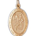 14k Oval Yellow Gold St.Christopher Charm