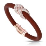 Belle Etoile Ariadne Collection Sterling Silver Rubber Rose Bracelet