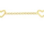 14k Gold 6" Heart Bracelet w/ Lobster Clasp