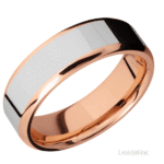 14K Rose Gold with Polish , Polish Finish and 14K White Gold Inlay