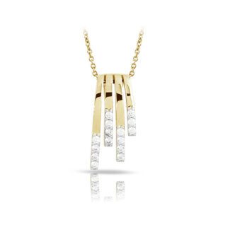 Belle Etoile Fontaine Collection Sterling Silver and 24k Yellow Gold Pendant