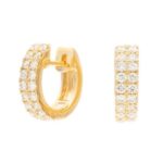 14k yellow gold micro-prong huggie diamond earrings (.78ctw)