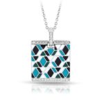 Belle Etoile Forma Collection Sterling Silver Blue Enamel Pendant