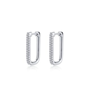 Lafonn 20mm x 12.5mm Rectangle Hoop Earrings
