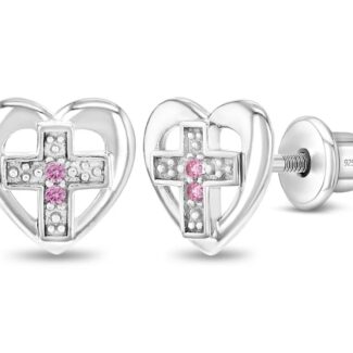 Love of God Heart Cross Earrings