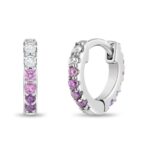 Double Sided Prong CZ Hoop Earrings