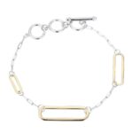 Charles Garnier Sterling Silver Bracelet Made with Paperclip Chain