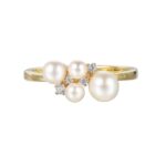 Charles Garnier Sterling Silver Ring with Freshwater Pearls