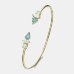 Jorge Revilla Bella SS Bangle Cuff Bracelet with Amazonite