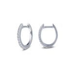 Lafonn 10 mm x 11 mm Oval Huggie Hoop Earrings