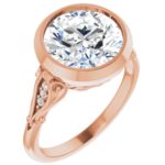 14K Rose 10 mm Round Engagement Ring Mounting