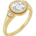 14K Yellow 6.5 mm Round Engagement Ring Mounting