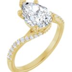 14K Yellow 10x7 mm Pear Engagement Ring Mounting