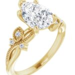 14K Yellow 10x7 mm Pear Engagement Ring Mounting