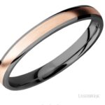 Lashbrook Zirconium and 14K Rose Inlay Wedding Band