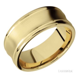 Lashbrook 14k Yellow Concave Rounded Wedding Band