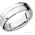 Lashbrook Cobalt Chrome Grooved Bevel Wedding Band
