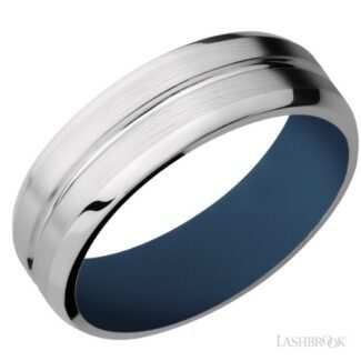 Lashbrook 14K White and Cerakote Wedding Band