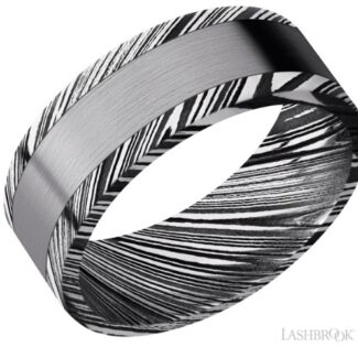 Lashbrook Damascus and Tantalum Wedding Band