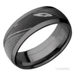 Lashbrook Zirconium and Damascus Wedding Band