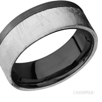 Lashbrook Black Zirconium and Meteorite Wedding Band