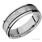 Lashbrook Cobalt Chrome Meteorite Inlay Wedding Band