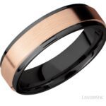 Lashbrook Zirconium and 14K Rose Wedding Band