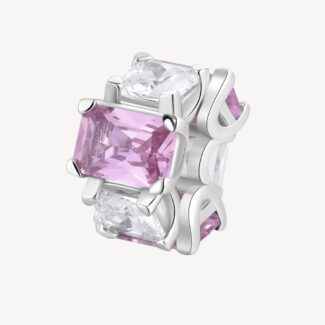 Brosway Pink and Clear Baguette Fancy Charm